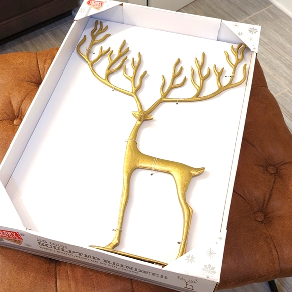 Merry Moments Holiday Aldi Gold Sculpted Reindeer Poshmark